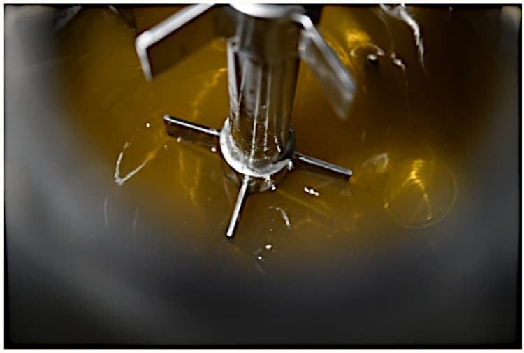 A large vat containing a “soup” of nucleosides, the building blocks of RNA and DNA, at GreenLight’s Rochester, New York, manufacturing plant.