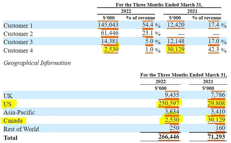 Babylon Holdings Financials showing Customer revenues and geographic revenues