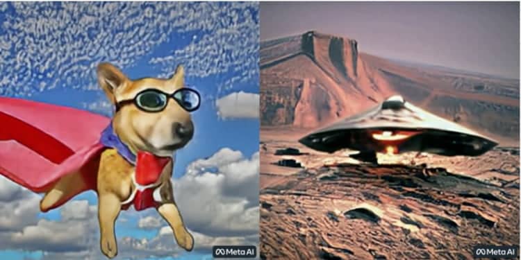 Stills from Meta AI text-to-video examples.